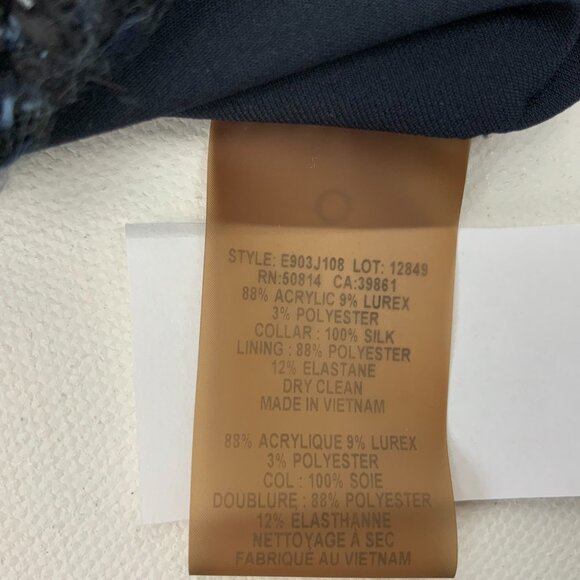 Elie Tahari Tori Blue Metallic Tweed Blazer Sz 10 - Picture 16 of 16